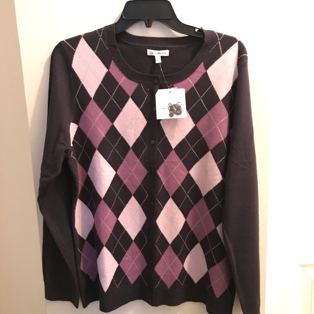 Argyle Sweater Front buttons
